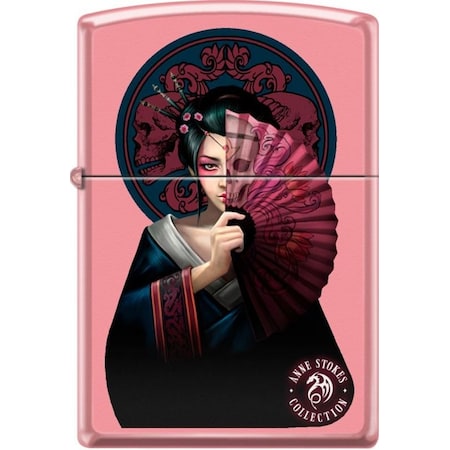 Zippo 2024 Zippo Anne Stokes Geisha With Fan Pink Matte ZIP-238CI400576